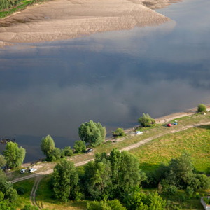 Lotnicze, EU, PL, mazowieckie. Rzeka Narew w okolicy Czarnowa.