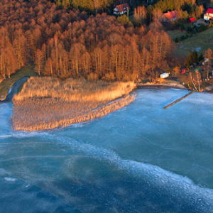 Lotnicze. Jezioro Niegocin na wysokosci Rydzewa.