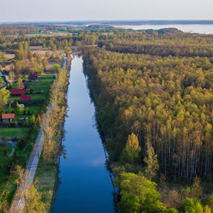 Wegorzewo, Kanal Wegorzewski. EU, Pl, Warm-Maz. Lotnicze.