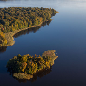 Jeziorak, Wyspa Mala Zulawa. EU, PL, Warm-Maz. Lotnicze.