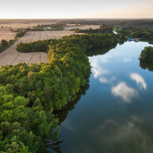 Jezioro Pierzchalskie - zbiornik zaporowy na Paslece. EU, PL, Warm-Maz. Lotnicze.