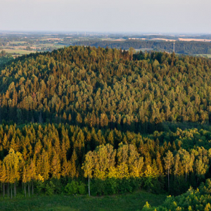 Szeska GĂłra (309 m npm). EU, Pl, Warm-Maz. Lotnicze.