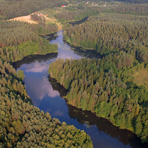 Lotnicze, PL, warm - maz. Rozlewiska rzeki Lyna na wysokosci Olsztyna.