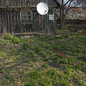 _W060303 Suwalski Park Krajobrazowy. Drewniana zabudowa we wsi Ługiele