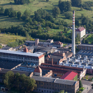 Fabryka w Lesnej. EU, Pl, Dolnoslaskie. Lotnicze.