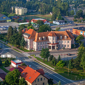 Milicz, Ratusz Miejski. EU, Pl, Dolnoslaskie. Lotnicze.