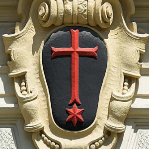 Dolnoslaskie. Wroclaw, herbarz na budynku Ossolineum.