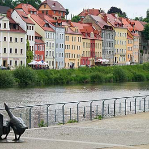 Niemcy. Widok z Gorlitz na miasto Zgorzelec.