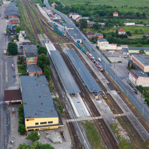 Grudziadz, Dworzec PKP. EU, Pl, Kujaw-Pom. Lotnicze.