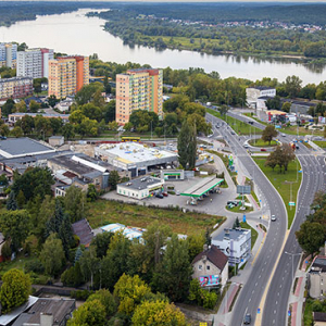 Wloclawek, ulica Stefana Okrzei. EU. Pl, Kuj-Pom. Lotnicze.