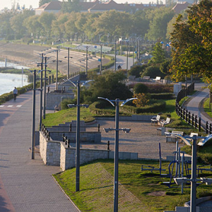 Wloclawek, Bulwar im. Marszalka Jozefa Pilsudskiego. EU, PL, Kujawsko - Pomorskie.