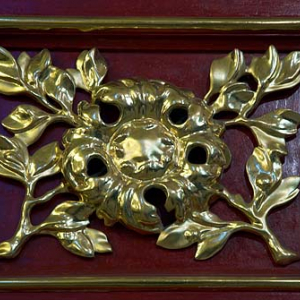 Wnętrze kościoła św. Mikołaja w Szczebrzeszynie-detal z ambony