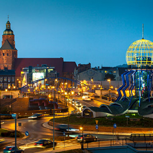 Gorzow Wielkopolski, panorama od strony Zawarcia na Stare Miasto. EU, PL, Lubuskie.