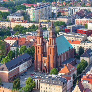 Opole, Katedra. EU, Pl, Opolskie. Lotnicze.