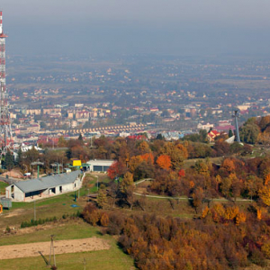 Przemysl, panorama na miasto od strony S. EU, Pl, podkarpackie. Lotnicze.