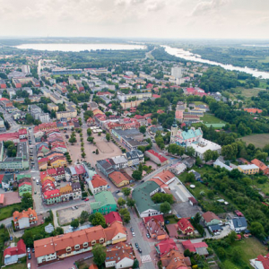 Tarnobrzeg, lotnicza panorama miasta