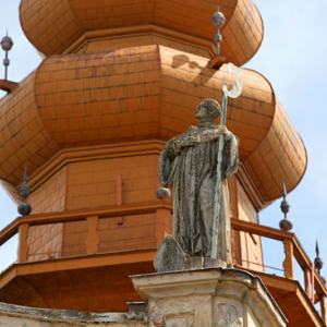 Koprzywnica - kopuly kosciola pocysterskiego. EU, Pl, Swietokrzyskie.