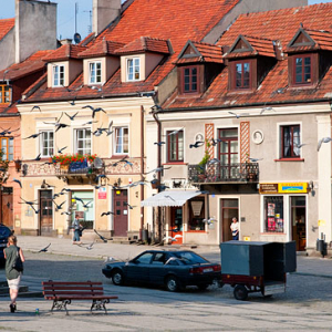 PL, swietokrzyskie, Sandomierz. Kamienice starego miasta.