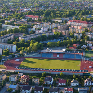 Sandomierz - stadion miejski. EU, Pl, Swietokrzyskie. LOTNICZE.