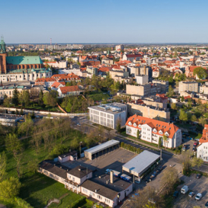 Gniezno, panorama miasta od strony W