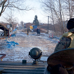 Pl, kujawsko-pomorskie. 22-01-2011 r., powodz w Ostrowku nad jeziorem Goplo.