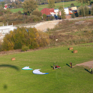 Lidzbark Warminski, 27.09.2016 r. przygotowania do startu motoparalotni. EU, PL, Warm-Maz.. Lotnicze