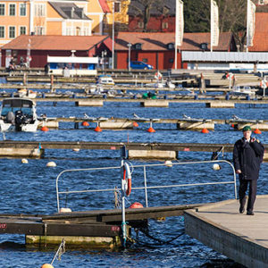 Karlskrona, Zatoka w centrum miasta. EU, Szwecja.