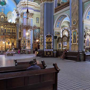 Lwów. Wnętrze cerkwi Przemienienia Pańskiego (Preobrażeńska)