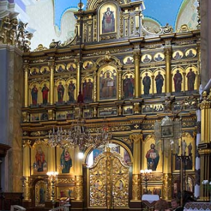 Lwów. Wnętrze cerkwi Przemienienia Pańskiego (Preobrażeńska)