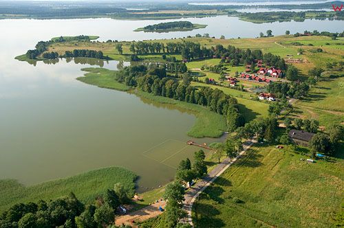 Lotnicze, PL, Warm-Maz. Jezioro Swiecajty w okolicy wsi Kal.