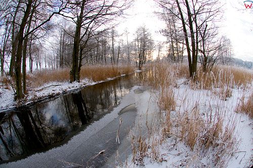 Warm-Maz, pejzaz zimowy, rzeka Symsarna