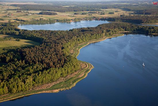 Lotnicze, EU, PL, Warm-Maz. Panorama na jeziora Boczne i Jagodne.