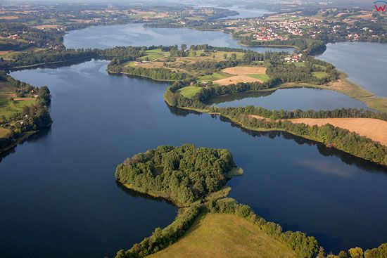 Lotnicze, EU, PL, Pomorskie. Kaszubski Park Krajobrazowy. Jeziora: Rekowo, Biale i Klodno.   