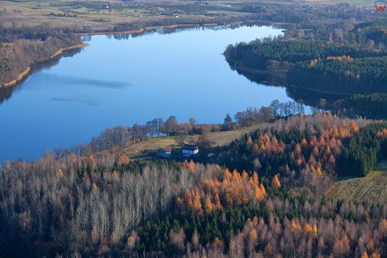 Lotnicze, EU, Pl, Warm-Maz. Panorama na jezioro Dejnowo.