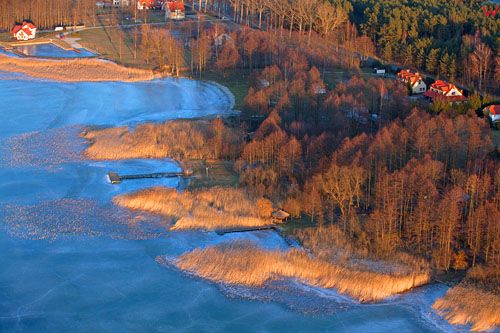 Lotnicze. Jezioro Niegocin na wysokosci Rydzewa.