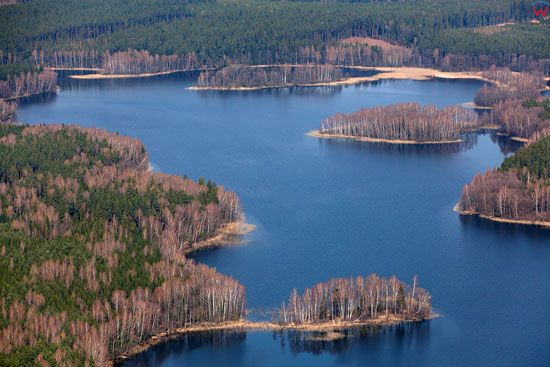 Jezioro Krzywa Kuta. Lotnicze, EU, Pl, warm-maz.
