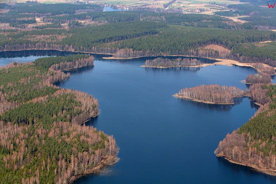 Jezioro Krzywa Kuta. Lotnicze, EU, Pl, warm-maz.