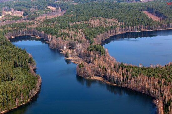 Jezioro Biala Kuta i Krzywa Kuta. Lotnicze, EU, Pl, warm-maz.