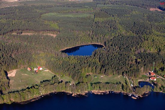 Jezioro Seczek. EU, Pl, warm-maz, LOTNICZE.