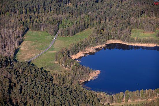 Mazurski Park Krajobrazowy, Jezioro Majcz Maly. EU, Pl, warm-maz, LOTNICZE.