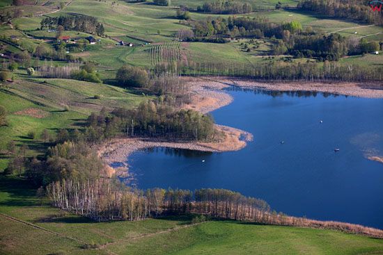 Mazurski Park Krajobrazowy, Jezioro Majcz Wielki. EU, Pl, warm-maz, LOTNICZE.