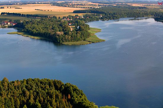 Jezioro Dabrowy Mlyn. EU, Pl, warm-maz. Lotnicze.