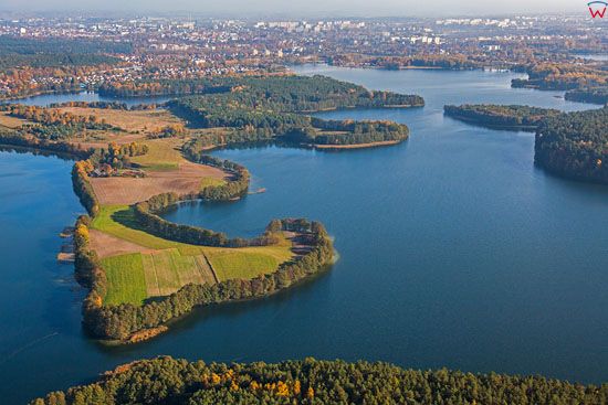 Jezior Krzywe (Ukiel) widoczne od strony W. EU, PL, Warm-Maz. LOTNICZE.
