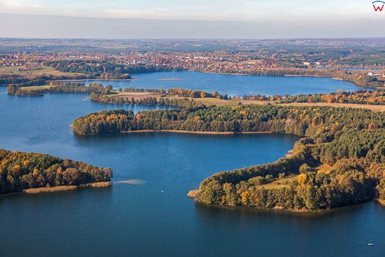 Jezioro Krzywe (Ukiel) widoczne od strony SE. EU, PL, Warm-Maz. LOTNICZE.