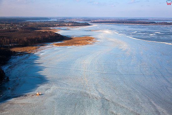 Jezioro sniardwy zimowa pora, widok od strony S. EU, Pl, Warm-Maz. Lotnicze.