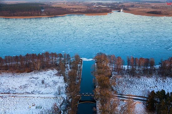 Jezioro Taltowisko z kanalem Talckim. EU, Pl, Warm-Maz. Lotnicze.