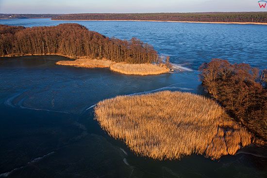 Jezioro Jeziorak, Wyspy Gierczak. EU, PL, Warm-Maz. Lotnicze.