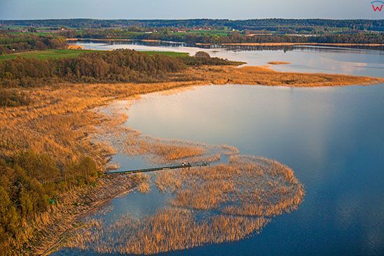 Jezioro Stregiel. EU, Pl, Warm-Maz. Lotnicze.