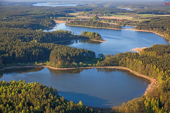 Jezioro Kiernos Wielki i Maly. EU, PL, Warm-Maz. Lotnicze.