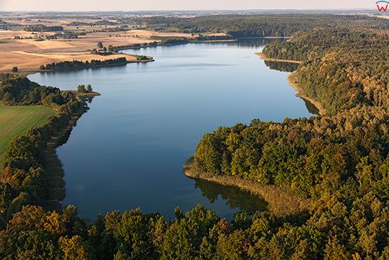 Jezioro Burgale, lezace na granicy woj. Pomorskiego i Warm-Maz. EU, PL, Warm-Maz. Lotnicze.